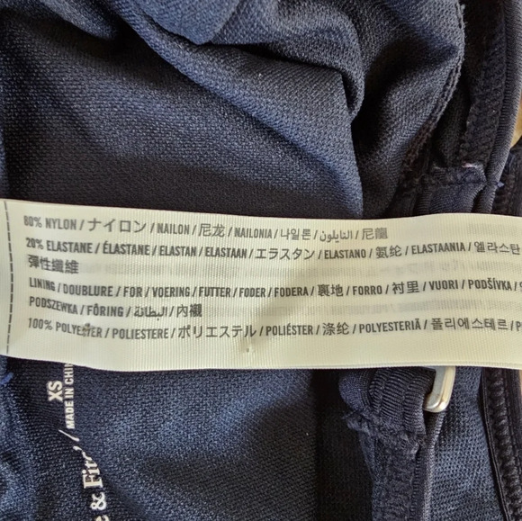 Abercrombie halter cut out one piece bathing suit monokini navy blue XS - Picture 10 of 11